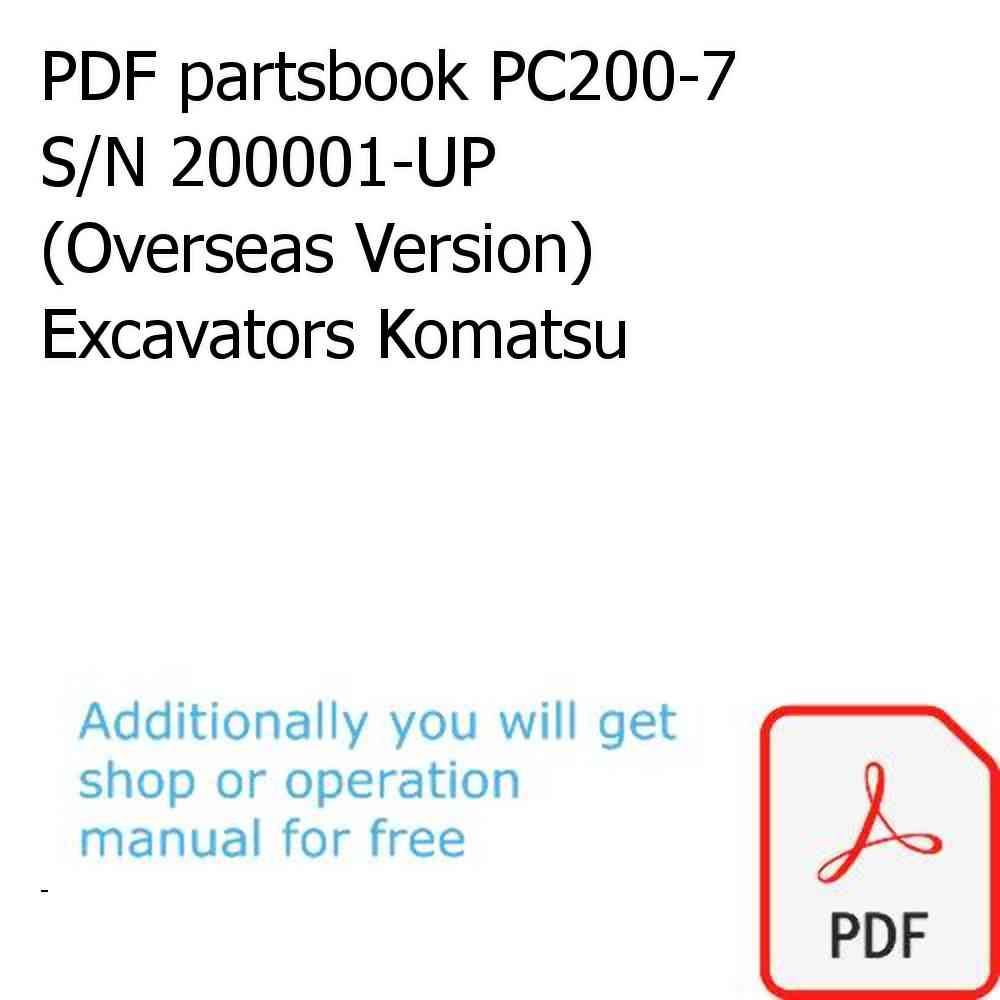 PDF partsbook PC200-7 S/N 200001-UP (Overseas Version) Excavators Komatsu