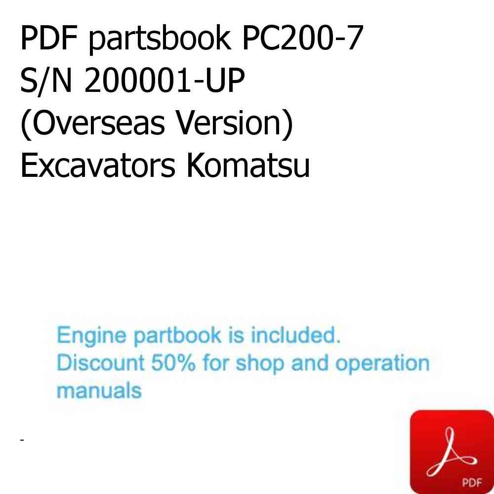 PDF partsbook PC200-7 S/N 200001-UP (Overseas Version) Excavators Komatsu