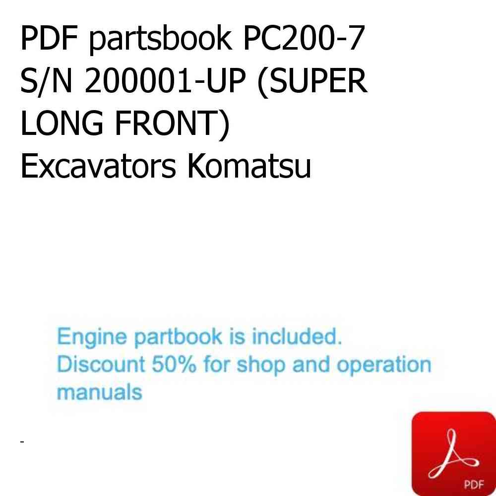 PDF partsbook PC200-7 S/N 200001-UP (SUPER LONG FRONT) Excavators Komatsu