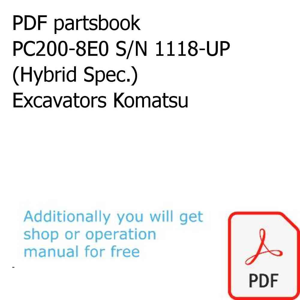 PDF partsbook PC200-8E0 S/N 1118-UP (Hybrid Spec.) Excavators Komatsu