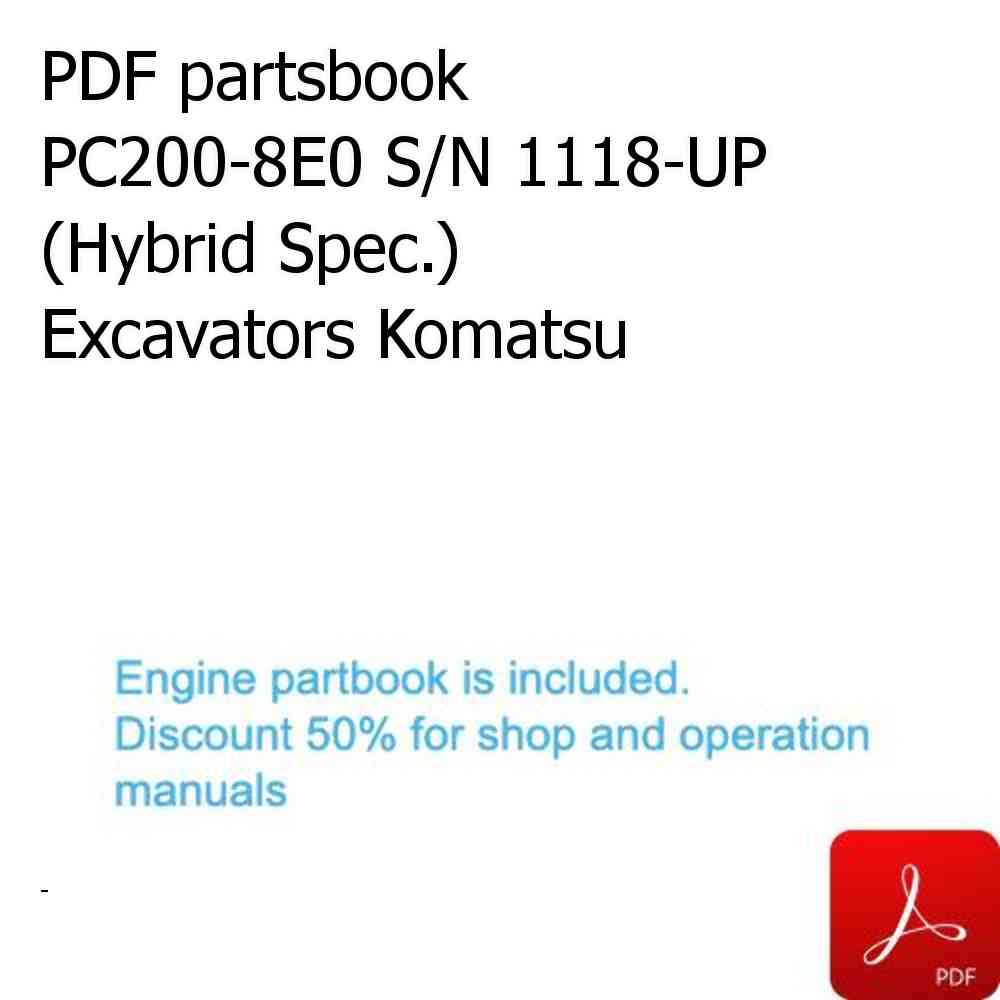 PDF partsbook PC200-8E0 S/N 1118-UP (Hybrid Spec.) Excavators Komatsu