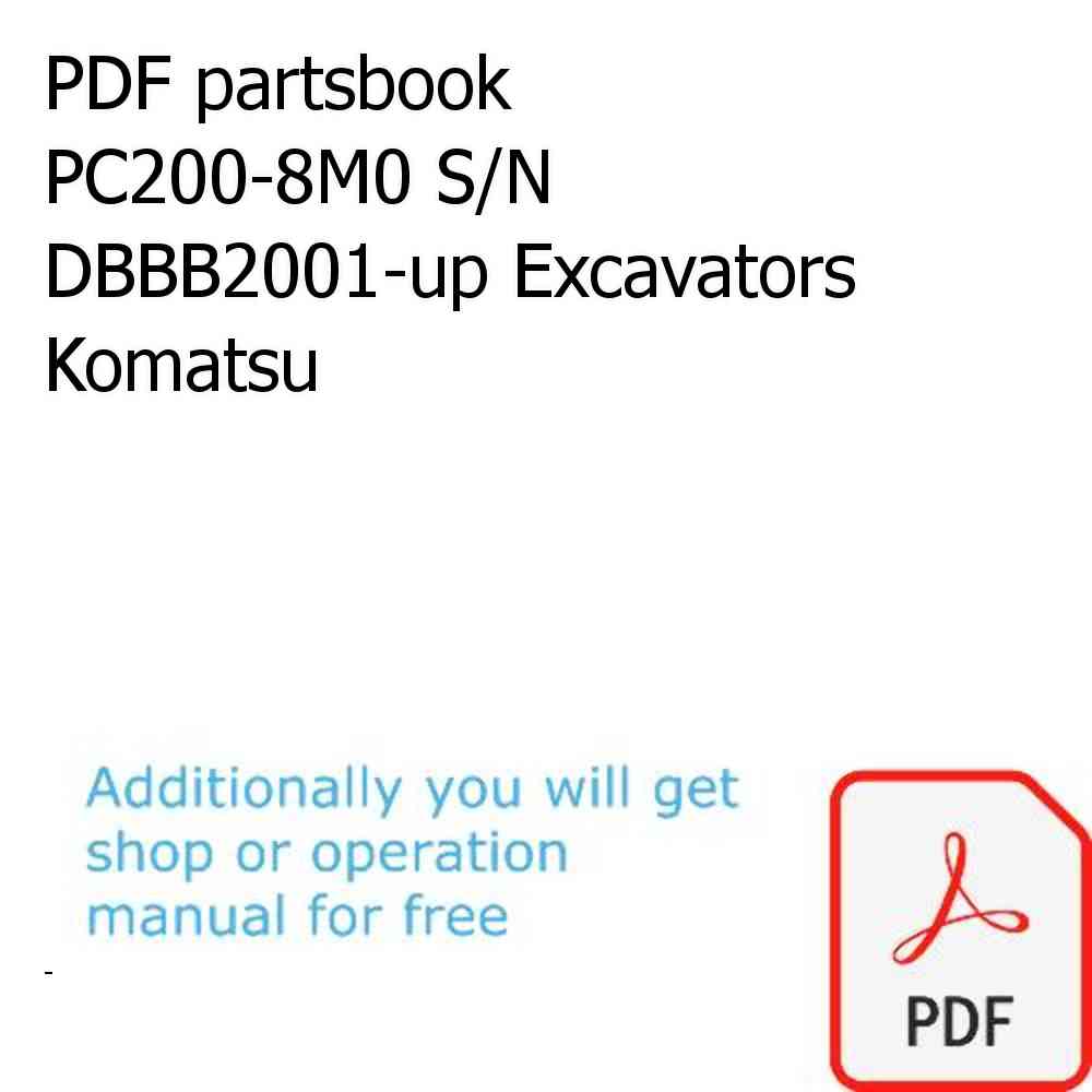 PDF partsbook PC200-8M0 S/N DBBB2001-up Excavators Komatsu
