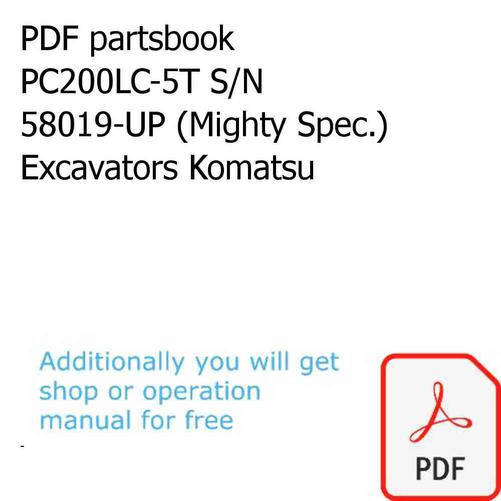 PDF partsbook PC200LC-5T S/N 58019-UP (Mighty Spec.) Excavators Komatsu