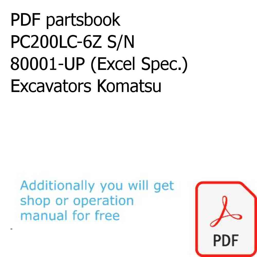 PDF partsbook PC200LC-6Z S/N 80001-UP (Excel Spec.) Excavators Komatsu