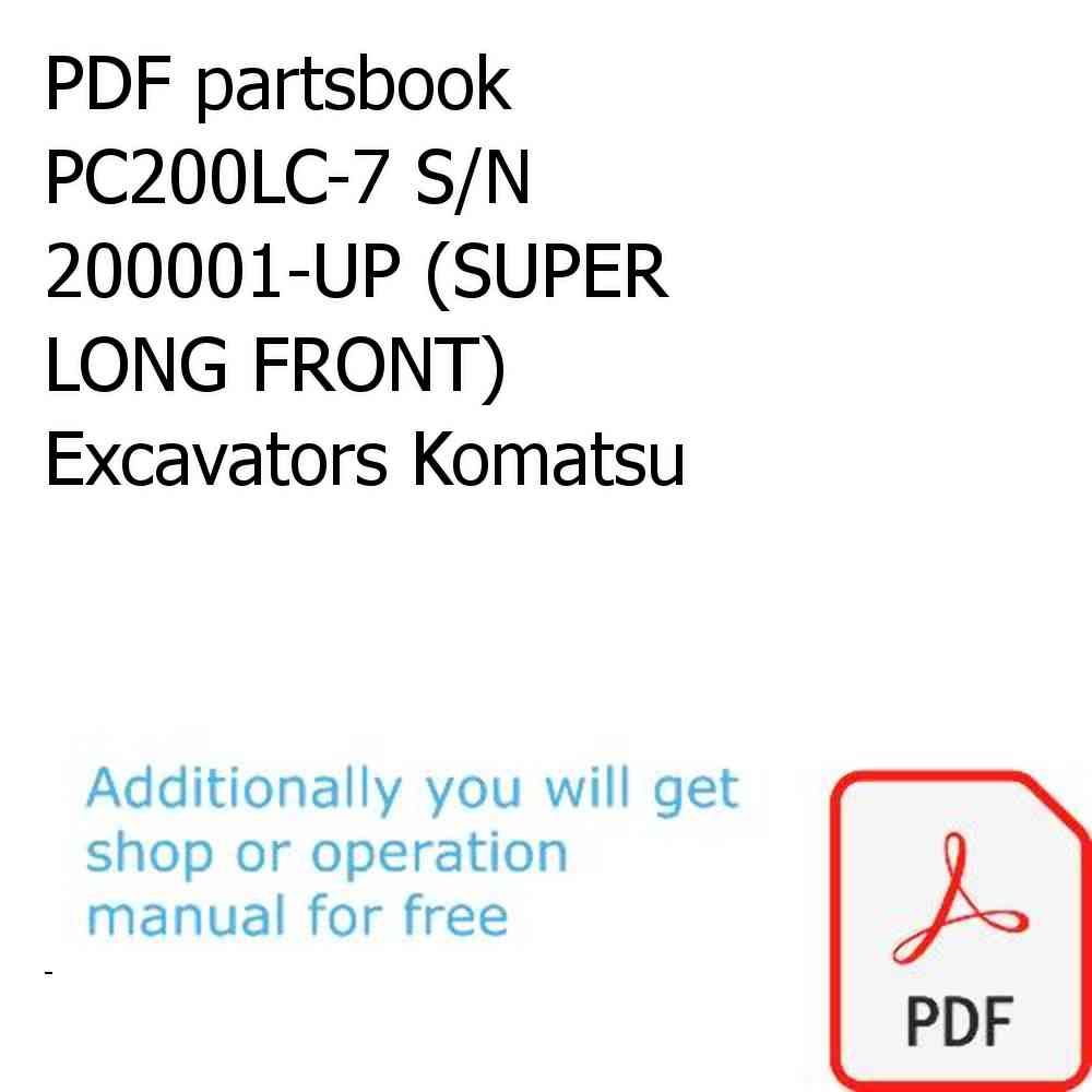 PDF partsbook PC200LC-7 S/N 200001-UP (SUPER LONG FRONT) Excavators Komatsu
