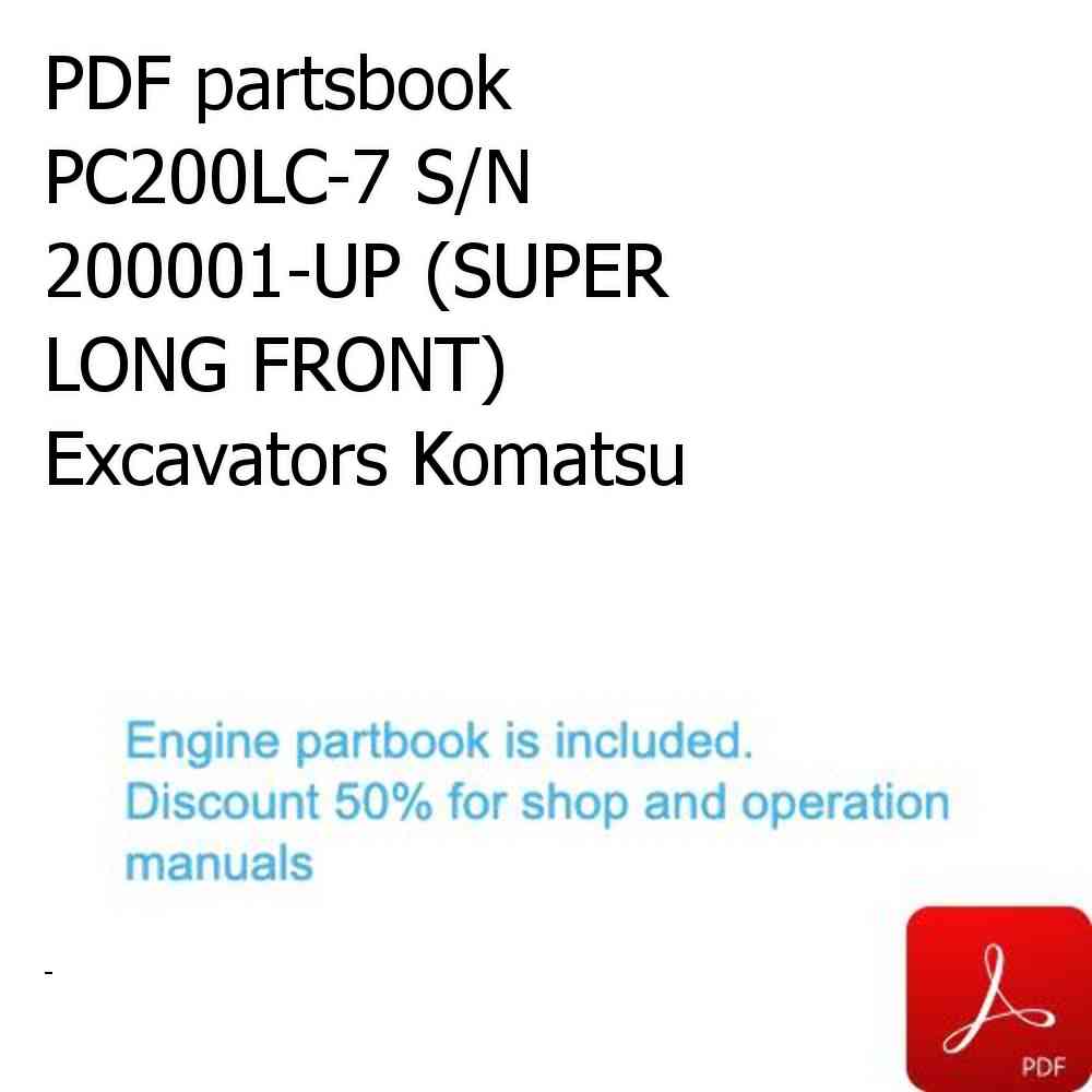 PDF partsbook PC200LC-7 S/N 200001-UP (SUPER LONG FRONT) Excavators Komatsu