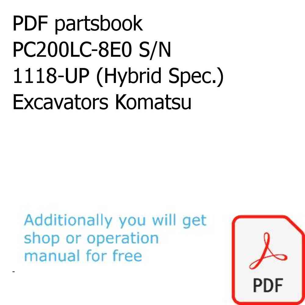 PDF partsbook PC200LC-8E0 S/N 1118-UP (Hybrid Spec.) Excavators Komatsu