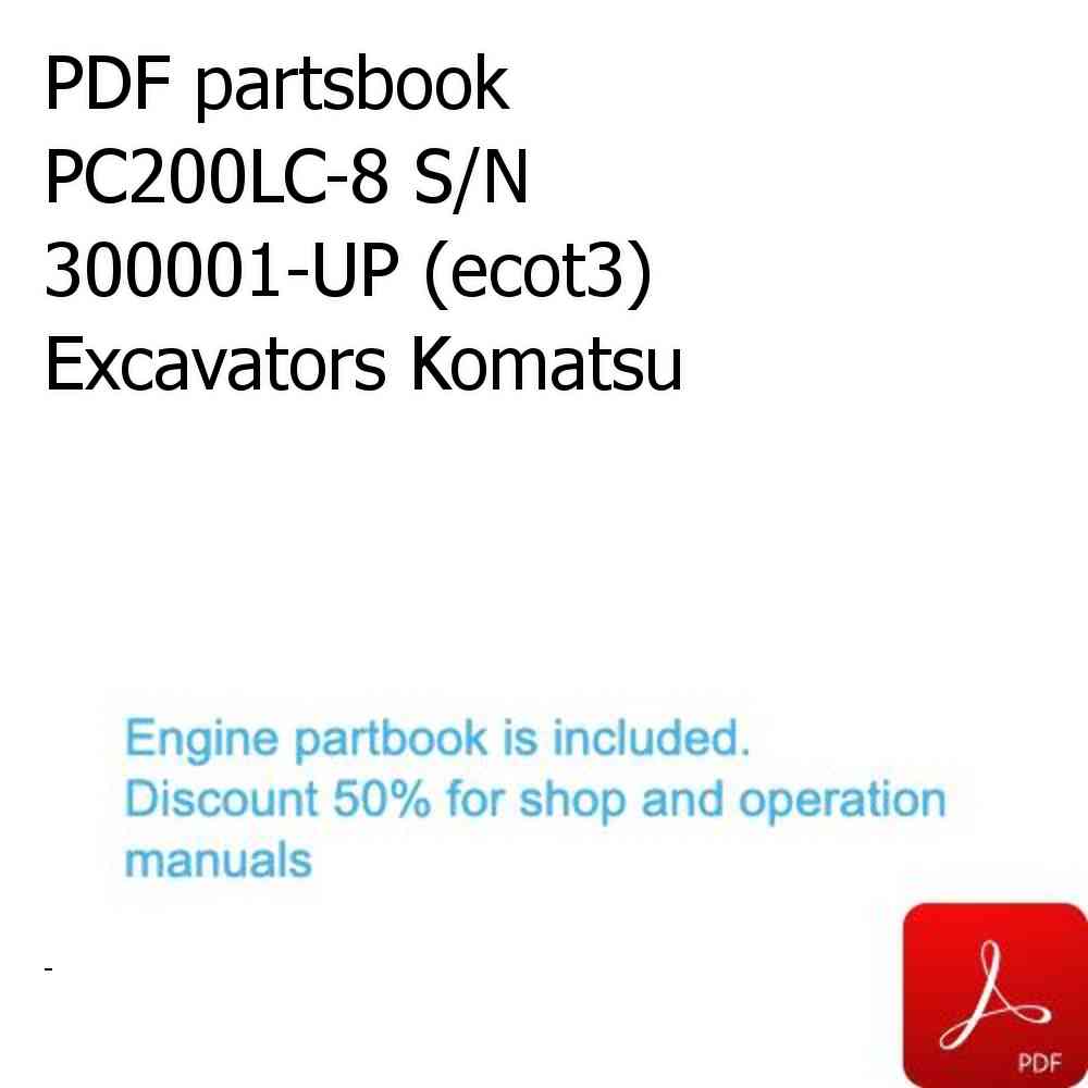 PDF partsbook PC200LC-8 S/N 300001-UP (ecot3) Excavators Komatsu