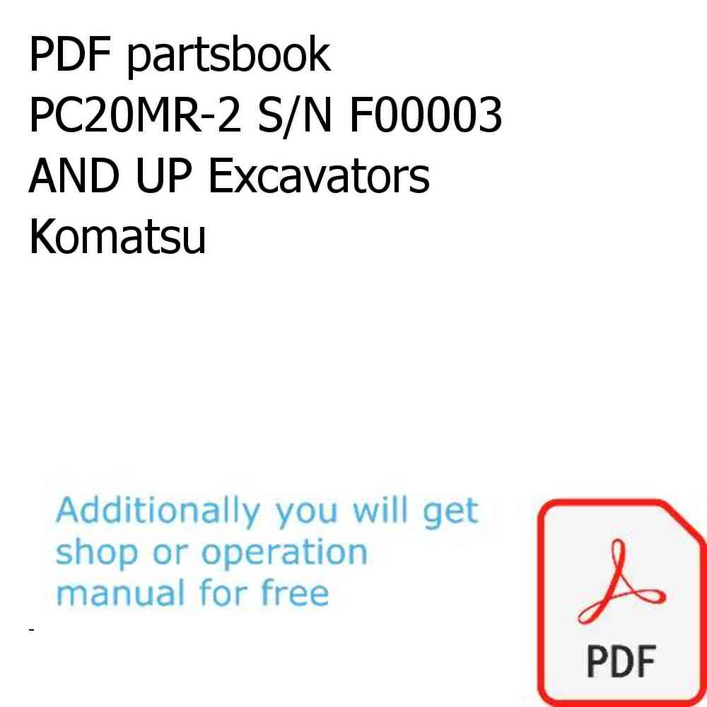 PDF partsbook PC20MR-2 S/N F00003 AND UP Excavators Komatsu