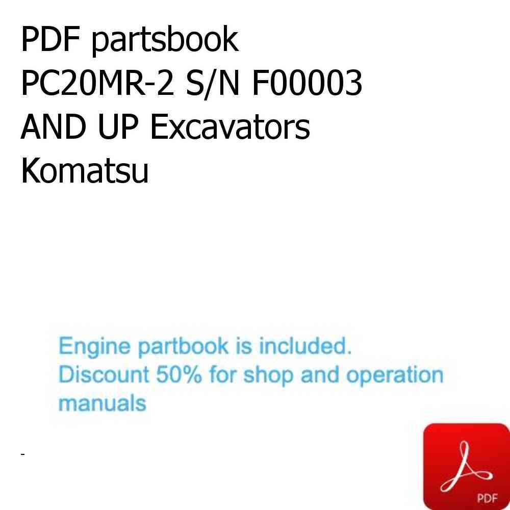 PDF partsbook PC20MR-2 S/N F00003 AND UP Excavators Komatsu