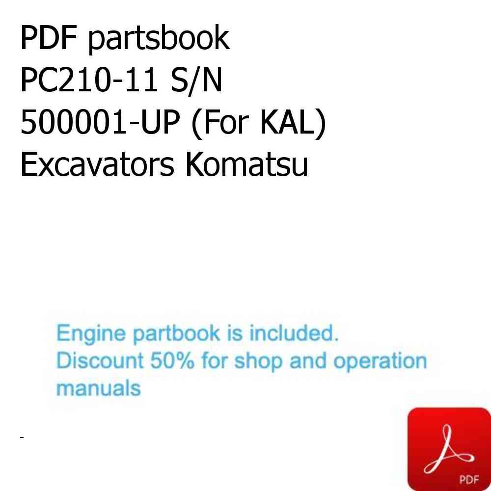 PDF partsbook PC210-11 S/N 500001-UP (For KAL) Excavators Komatsu