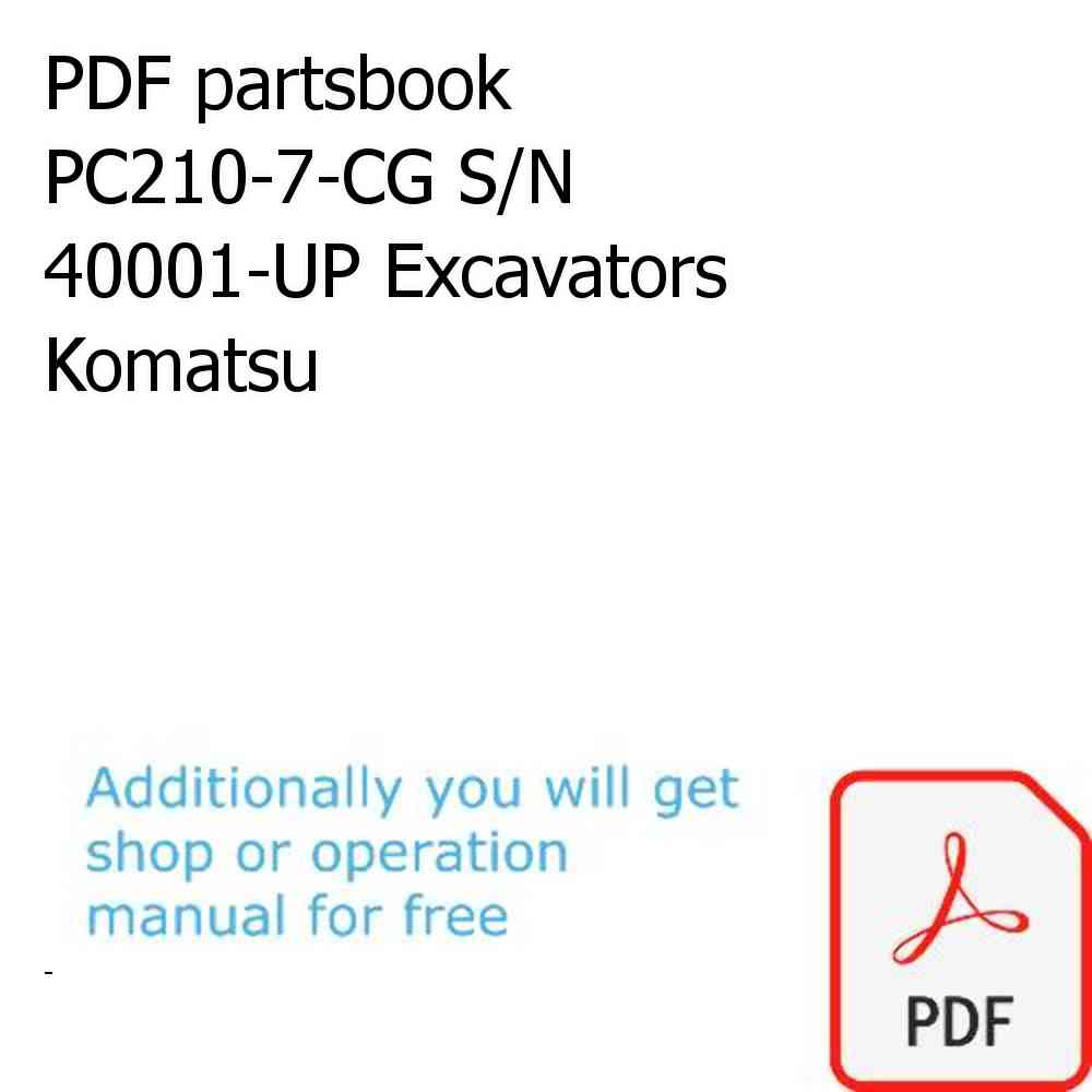 PDF partsbook PC210-7-CG S/N 40001-UP Excavators Komatsu