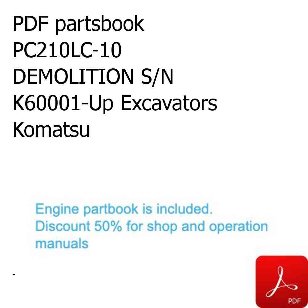 PDF partsbook PC210LC-10 DEMOLITION S/N K60001-Up Excavators Komatsu