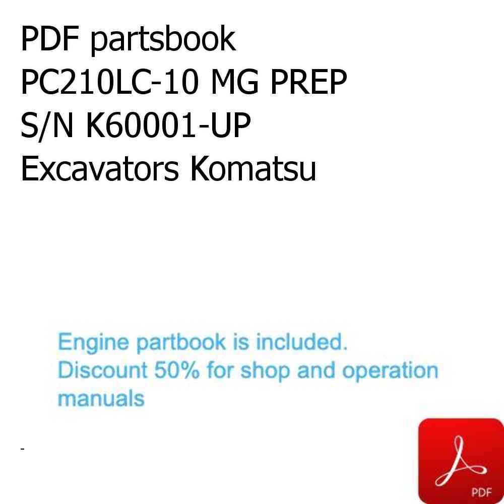 PDF partsbook PC210LC-10 MG PREP S/N K60001-UP Excavators Komatsu