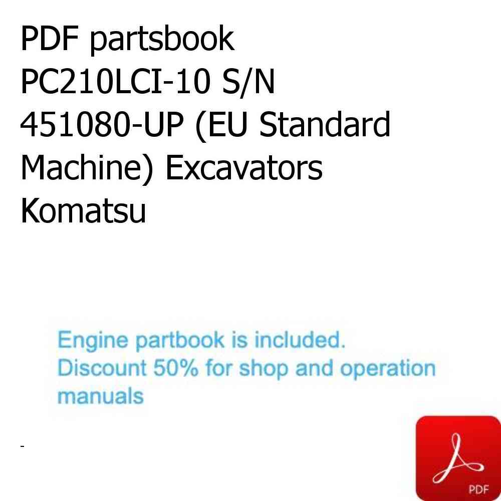 PDF partsbook PC210LCI-10 S/N 451080-UP (EU Standard Machine) Excavators Komatsu