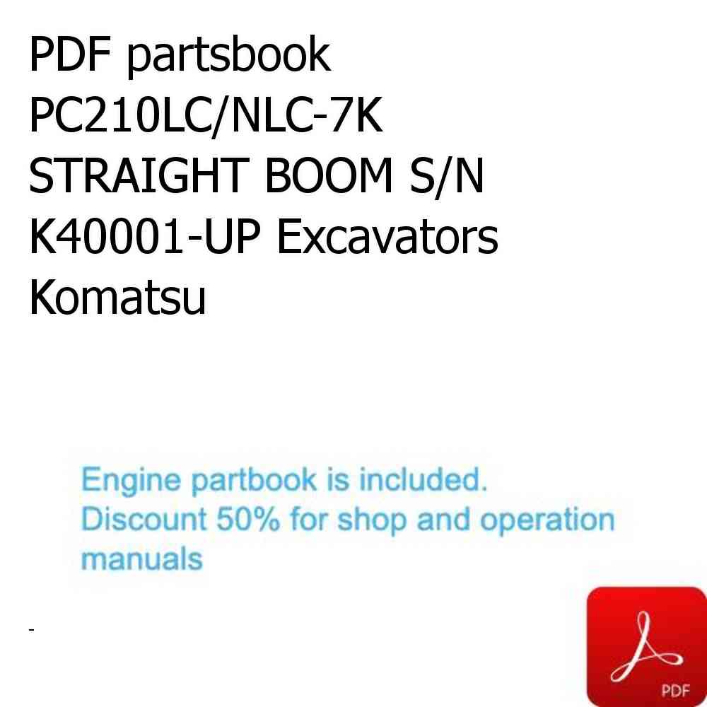 PDF partsbook PC210LC/NLC-7K STRAIGHT BOOM S/N K40001-UP Excavators Komatsu