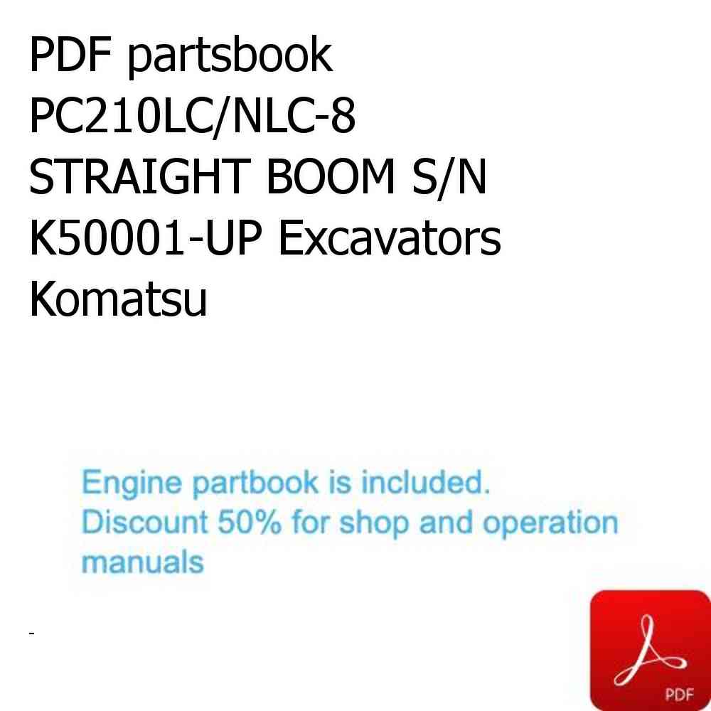 PDF partsbook PC210LC/NLC-8 STRAIGHT BOOM S/N K50001-UP Excavators Komatsu