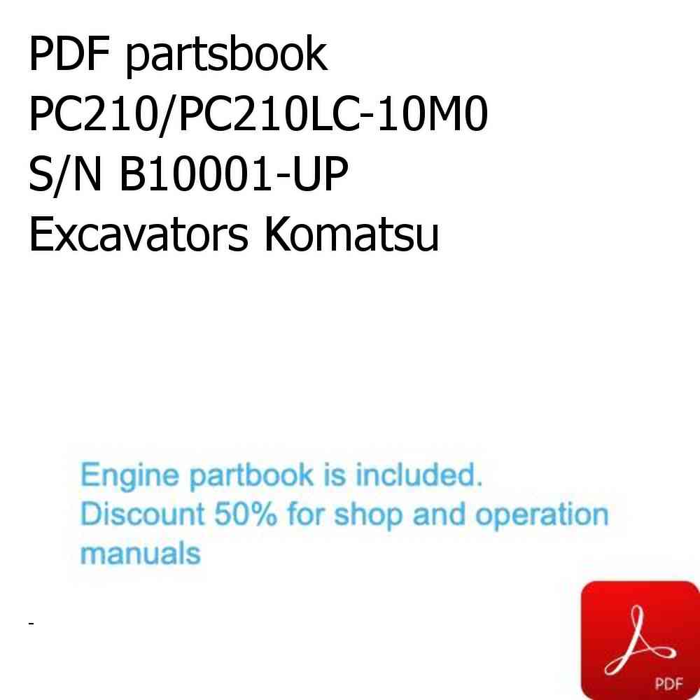 PDF partsbook PC210/PC210LC-10M0 S/N B10001-UP Excavators Komatsu