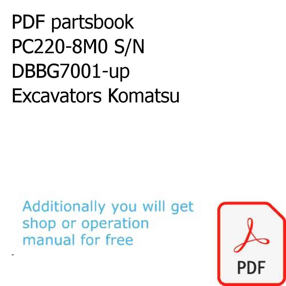 PDF partsbook PC220-8M0 S/N DBBG7001-up Excavators Komatsu