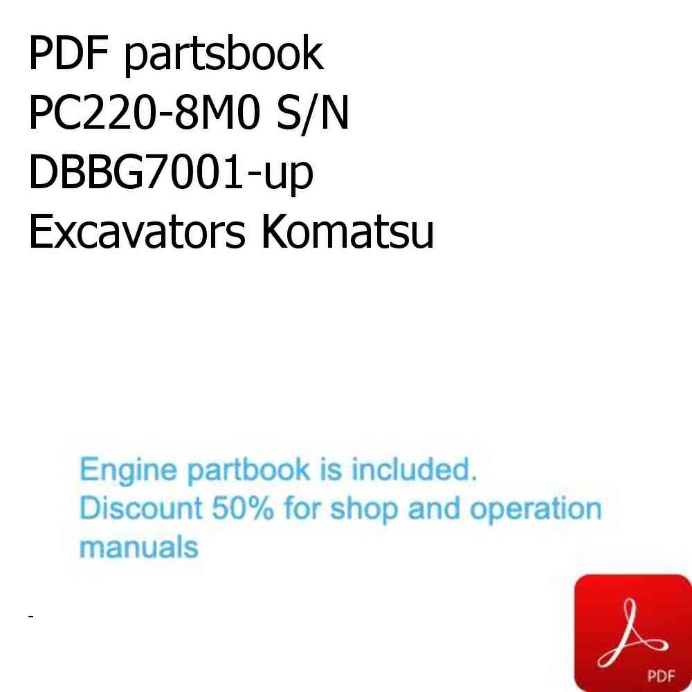 PDF partsbook PC220-8M0 S/N DBBG7001-up Excavators Komatsu