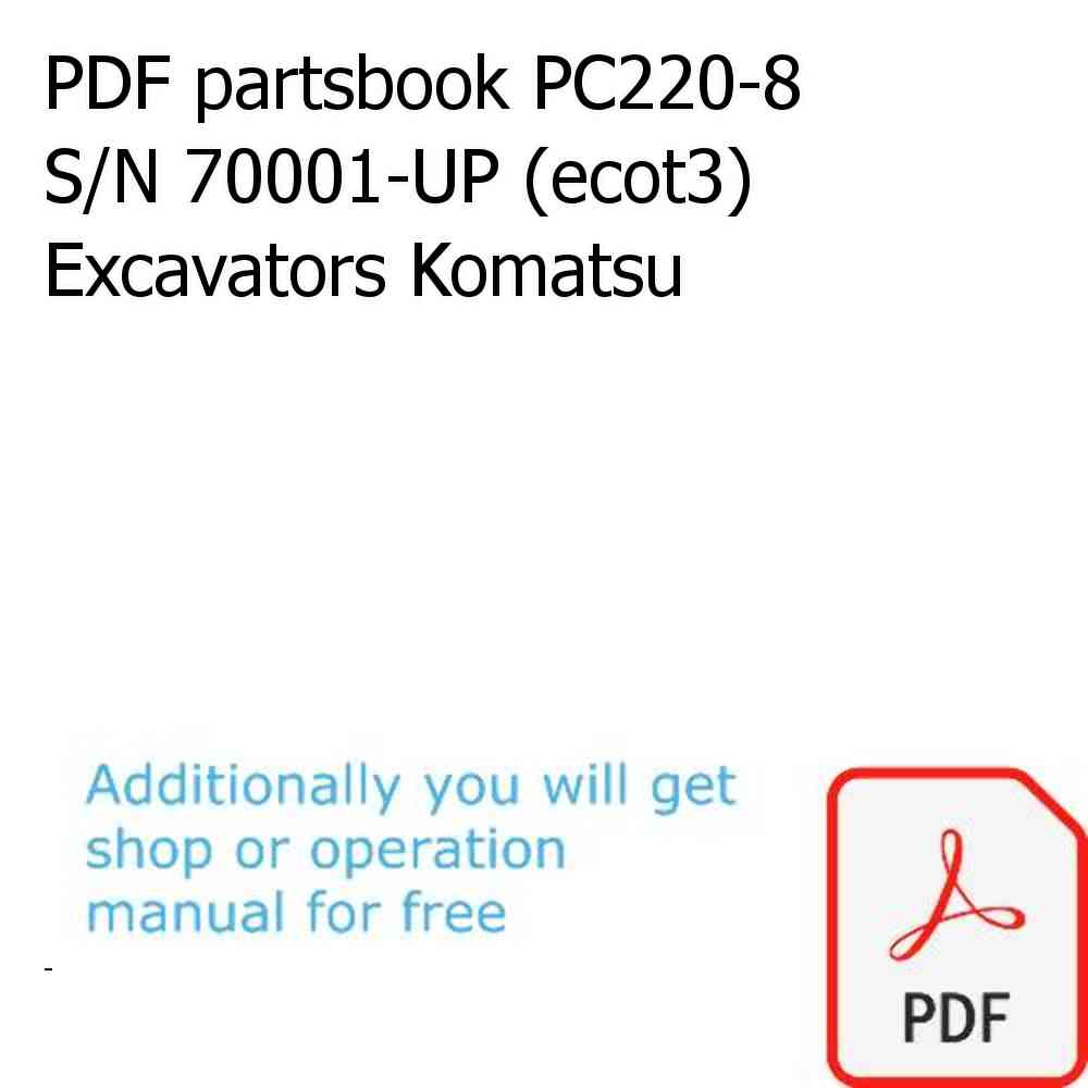 PDF partsbook PC220-8 S/N 70001-UP (ecot3) Excavators Komatsu