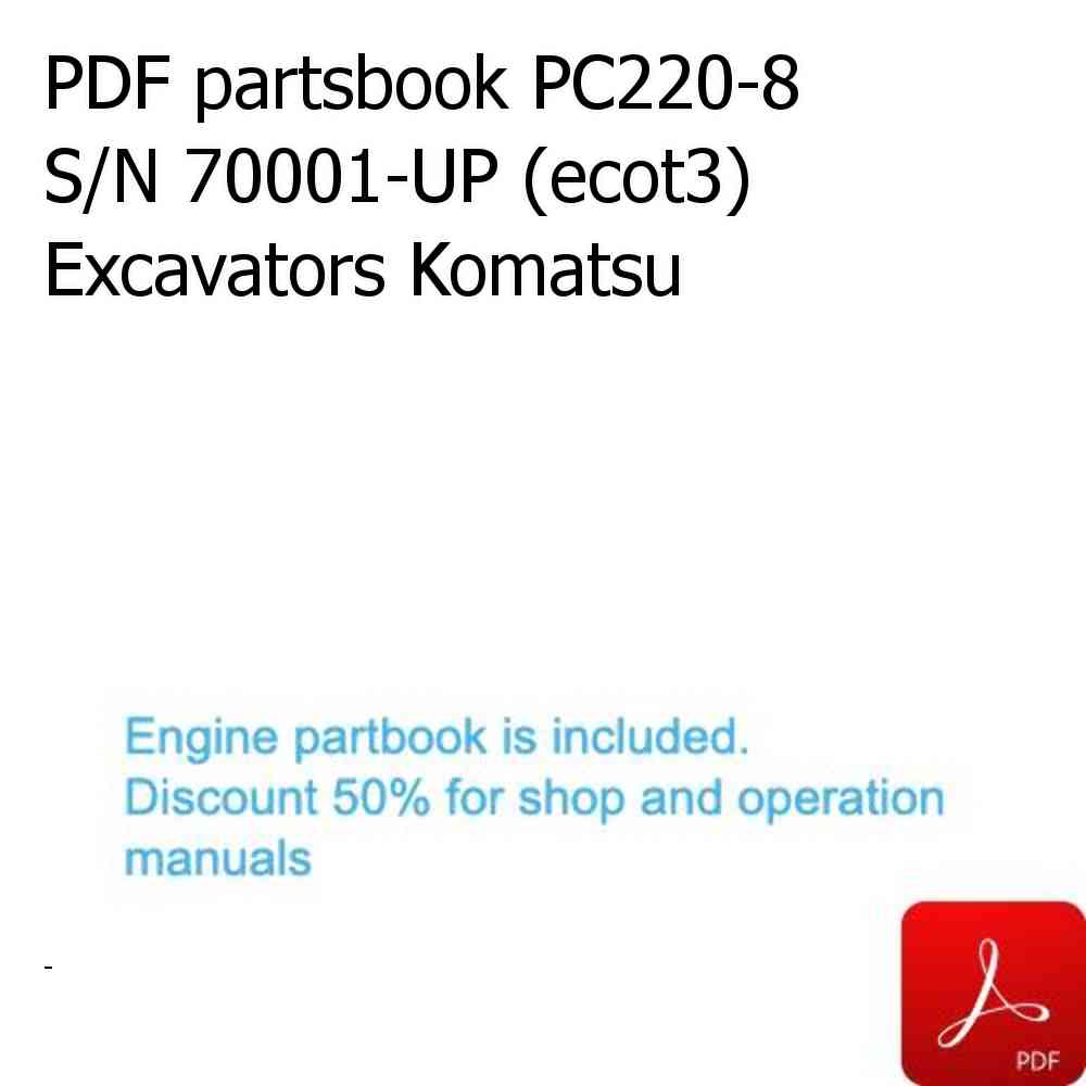 PDF partsbook PC220-8 S/N 70001-UP (ecot3) Excavators Komatsu