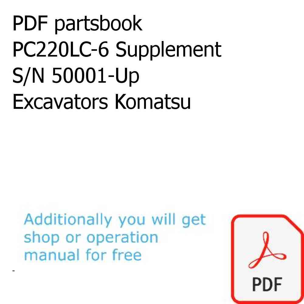 PDF partsbook PC220LC-6 Supplement S/N 50001-Up Excavators Komatsu
