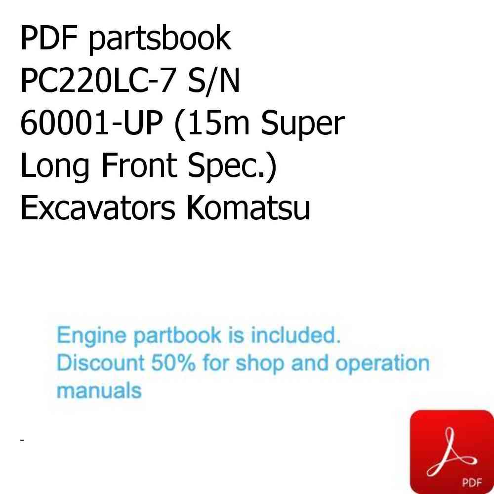 PDF partsbook PC220LC-7 S/N 60001-UP (15m Super Long Front Spec.) Excavators Komatsu