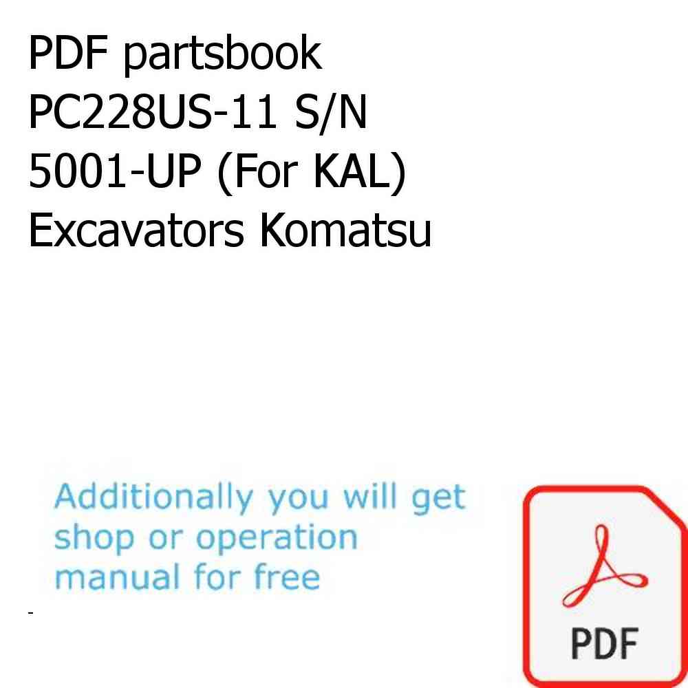 PDF partsbook PC228US-11 S/N 5001-UP (For KAL) Excavators Komatsu