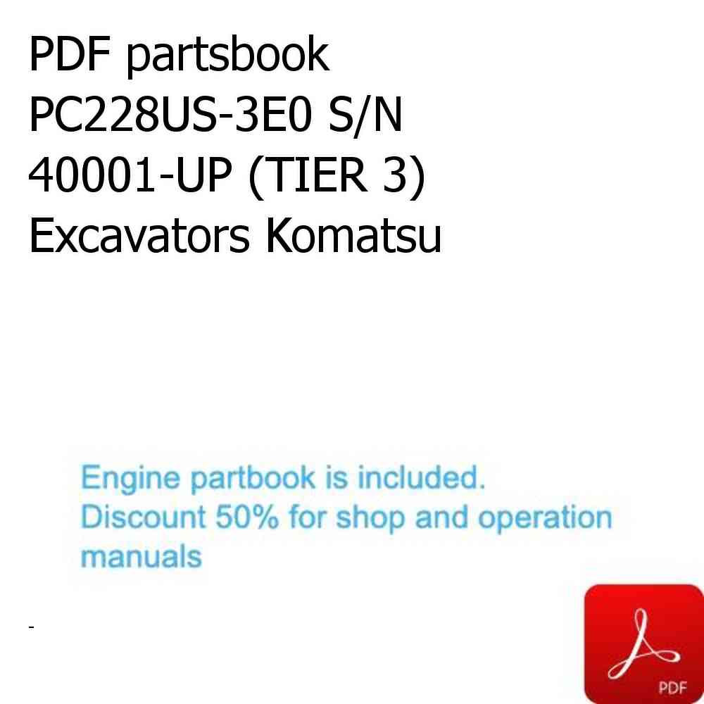 PDF partsbook PC228US-3E0 S/N 40001-UP (TIER 3) Excavators Komatsu
