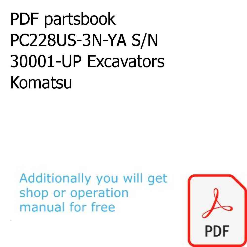 PDF partsbook PC228US-3N-YA S/N 30001-UP Excavators Komatsu