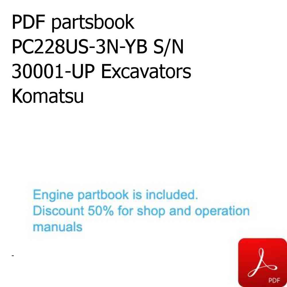 PDF partsbook PC228US-3N-YB S/N 30001-UP Excavators Komatsu