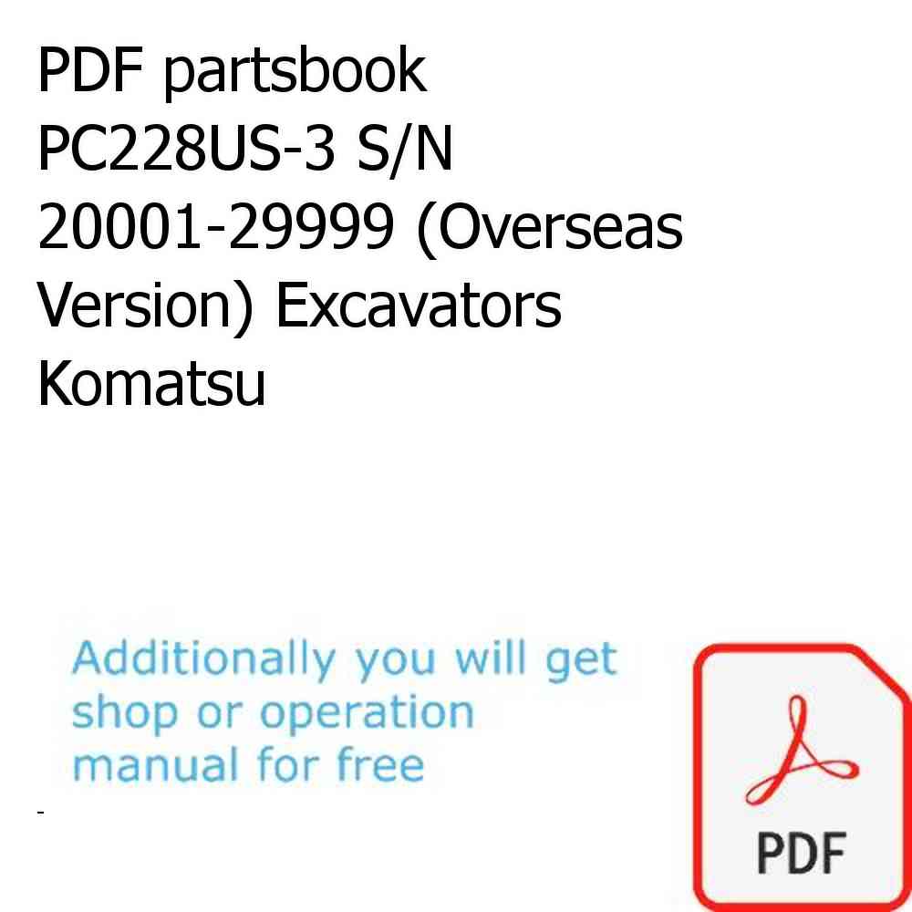 PDF partsbook PC228US-3 S/N 20001-29999 (Overseas Version) Excavators Komatsu