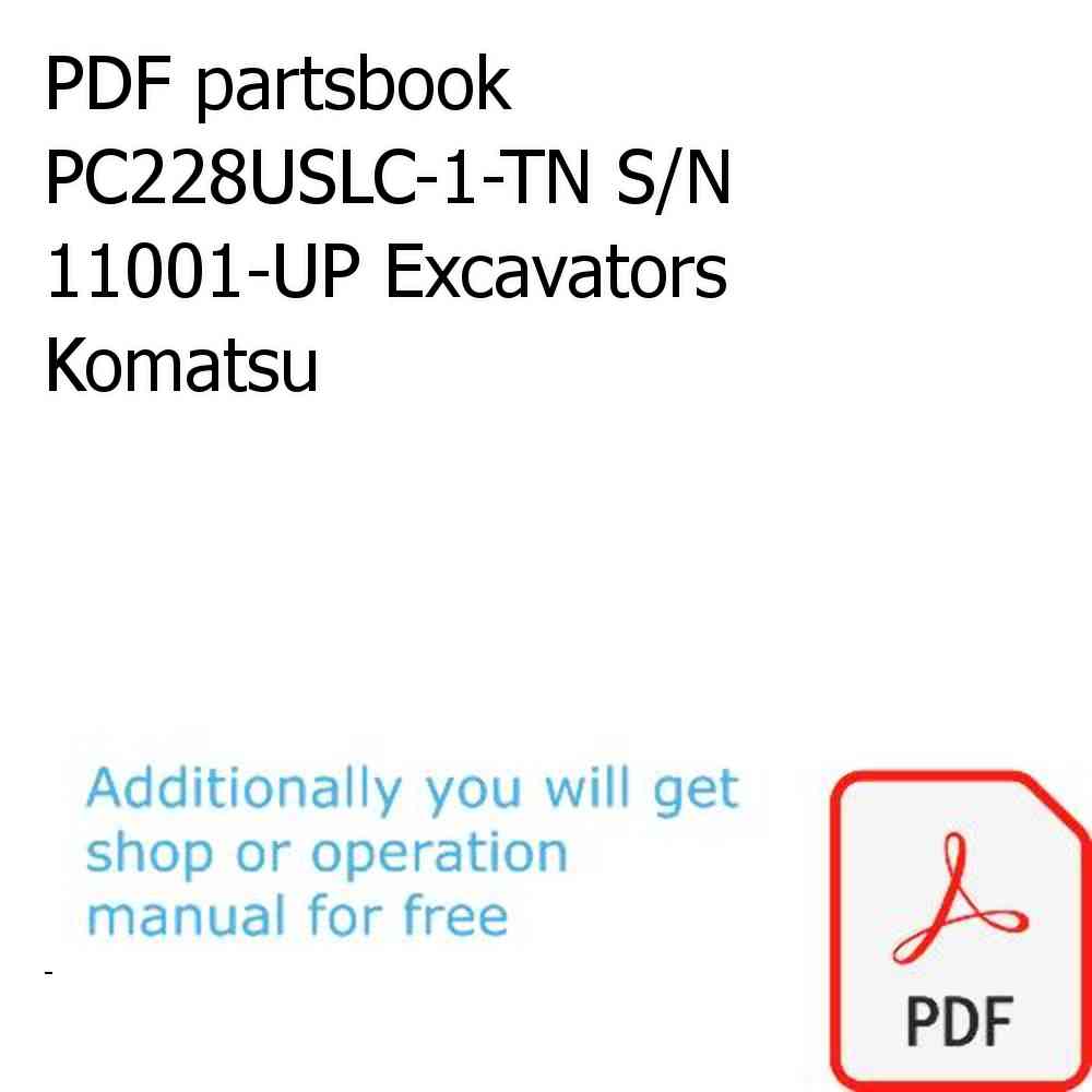 PDF partsbook PC228USLC-1-TN S/N 11001-UP Excavators Komatsu