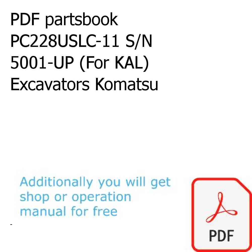 PDF partsbook PC228USLC-11 S/N 5001-UP (For KAL) Excavators Komatsu