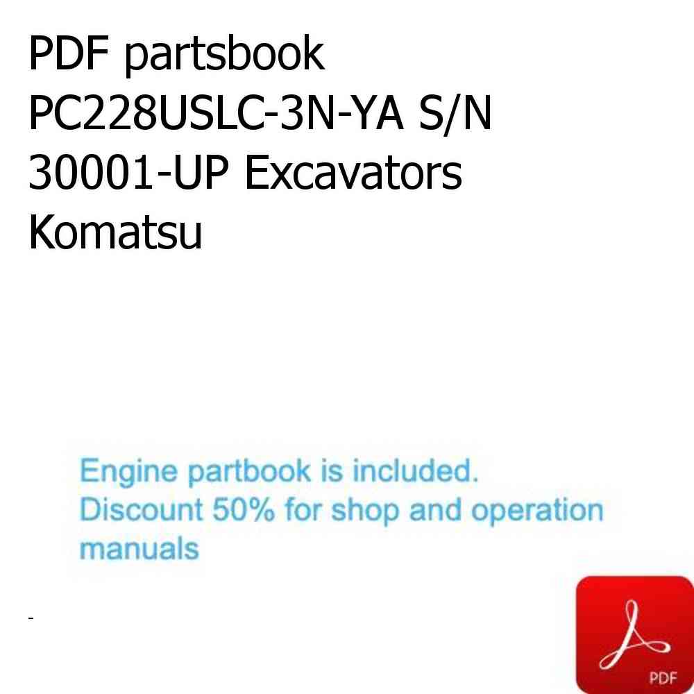 PDF partsbook PC228USLC-3N-YA S/N 30001-UP Excavators Komatsu