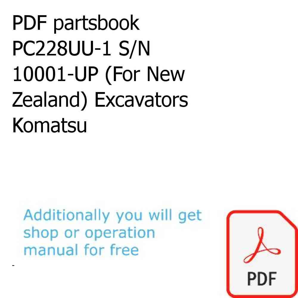PDF partsbook PC228UU-1 S/N 10001-UP (For New Zealand) Excavators Komatsu