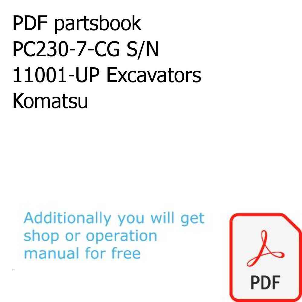 PDF partsbook PC230-7-CG S/N 11001-UP Excavators Komatsu