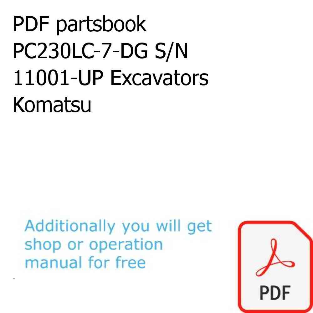 PDF partsbook PC230LC-7-DG S/N 11001-UP Excavators Komatsu