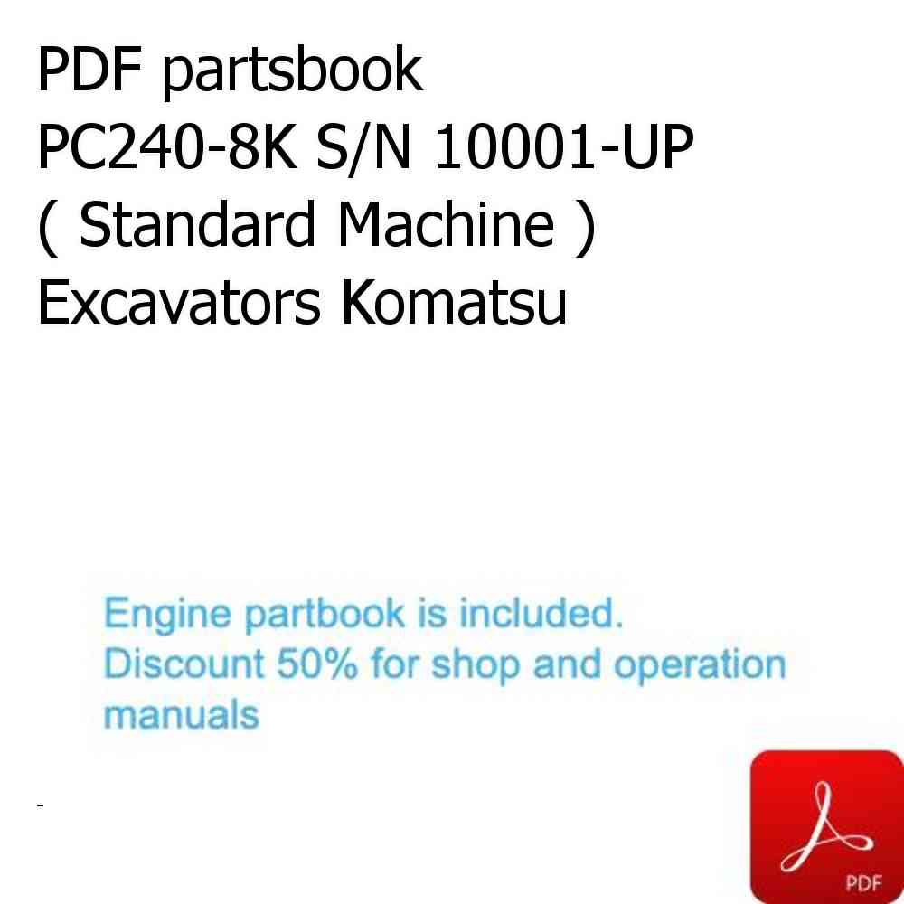 PDF partsbook PC240-8K S/N 10001-UP ( Standard Machine ) Excavators Komatsu
