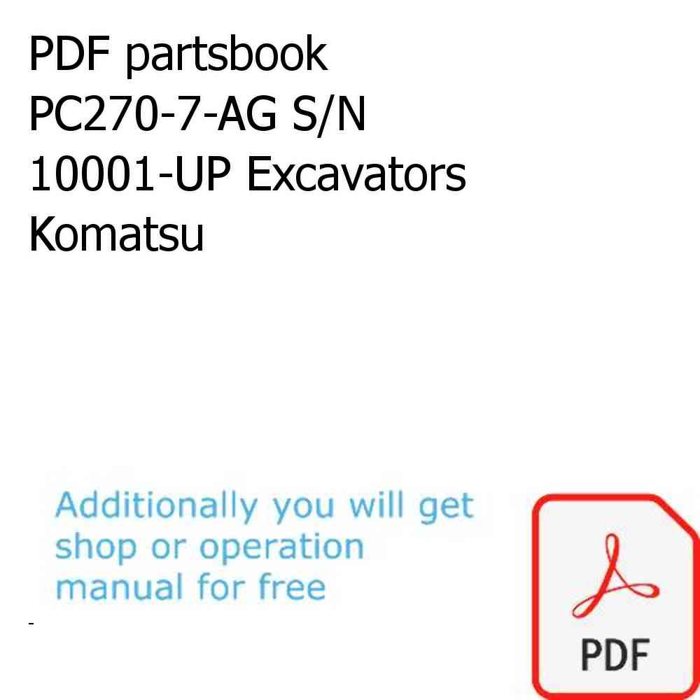 PDF partsbook PC270-7-AG S/N 10001-UP Excavators Komatsu