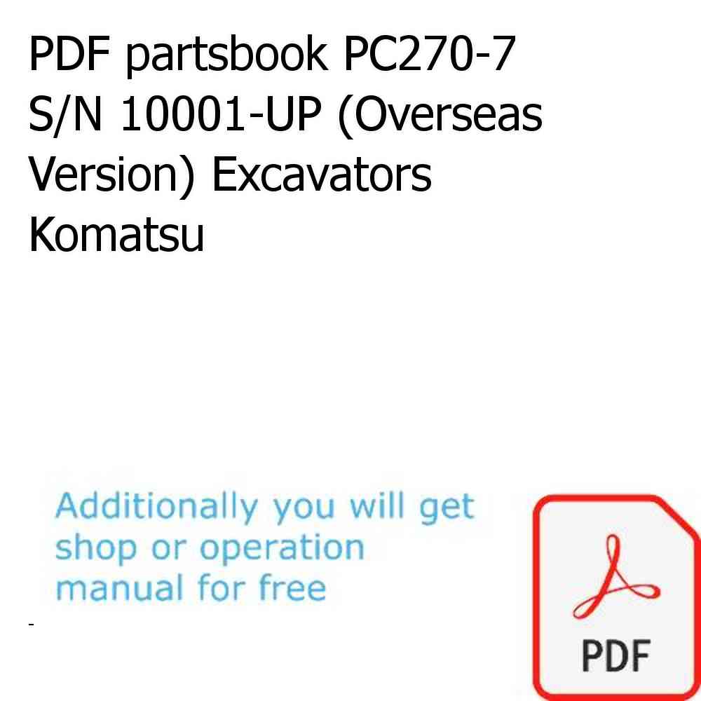 PDF partsbook PC270-7 S/N 10001-UP (Overseas Version) Excavators Komatsu