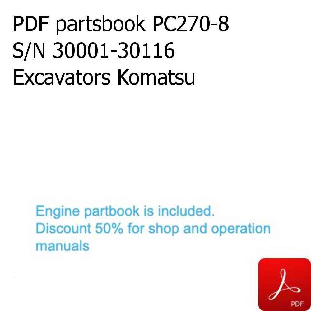 PDF partsbook PC270-8 S/N 30001-30116 Excavators Komatsu
