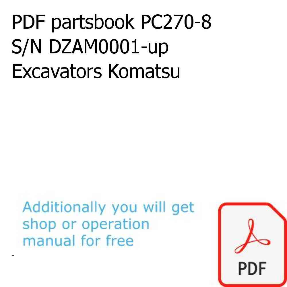 PDF partsbook PC270-8 S/N DZAM0001-up Excavators Komatsu