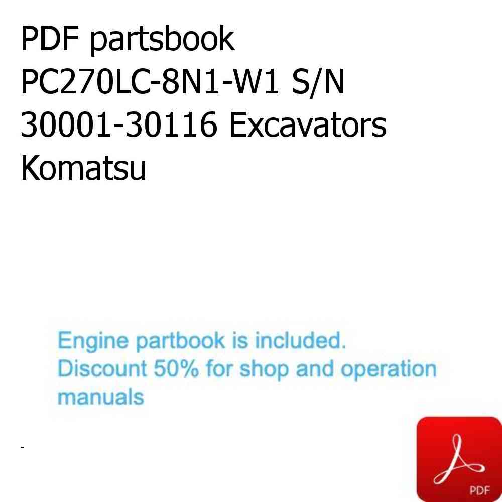 PDF partsbook PC270LC-8N1-W1 S/N 30001-30116 Excavators Komatsu