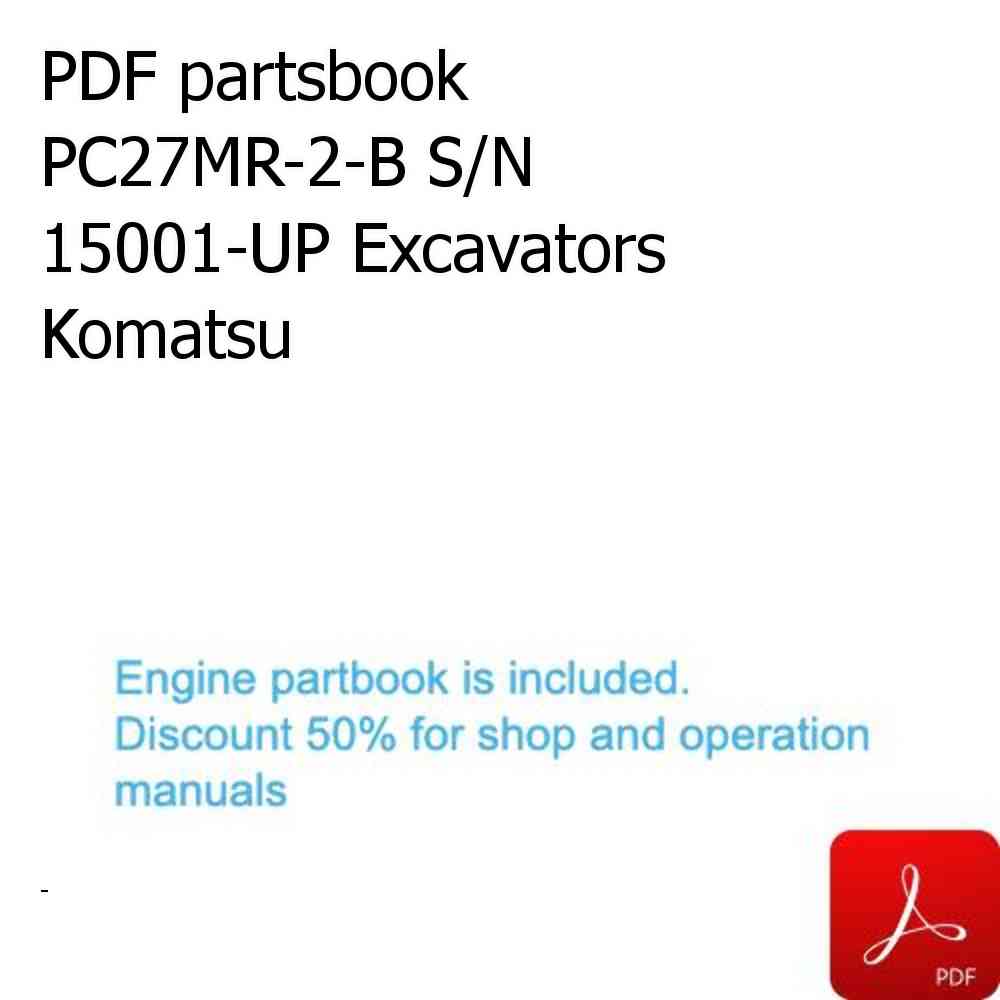 PDF partsbook PC27MR-2-B S/N 15001-UP Excavators Komatsu