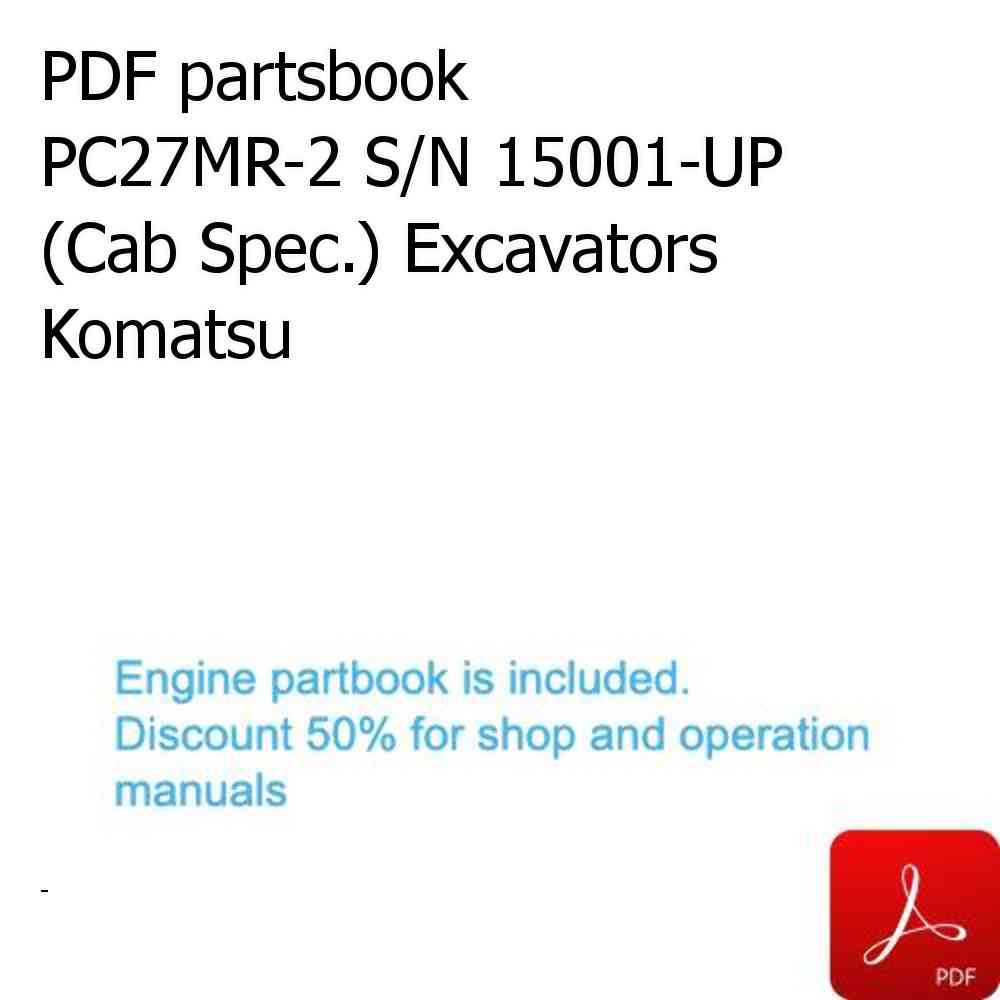 PDF partsbook PC27MR-2 S/N 15001-UP (Cab Spec.) Excavators Komatsu