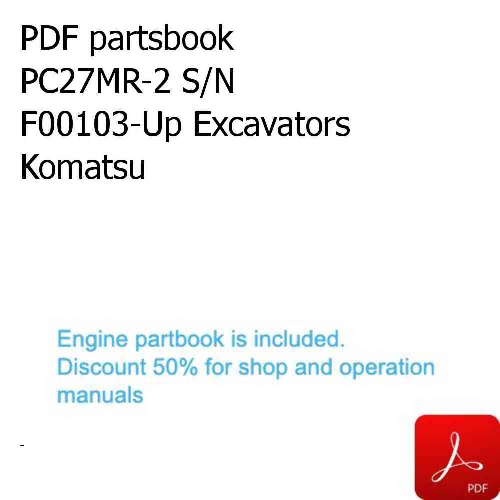 PDF partsbook PC27MR-2 S/N F00103-Up Excavators Komatsu