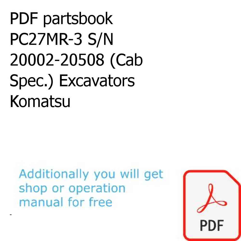 PDF partsbook PC27MR-3 S/N 20002-20508 (Cab Spec.) Excavators Komatsu