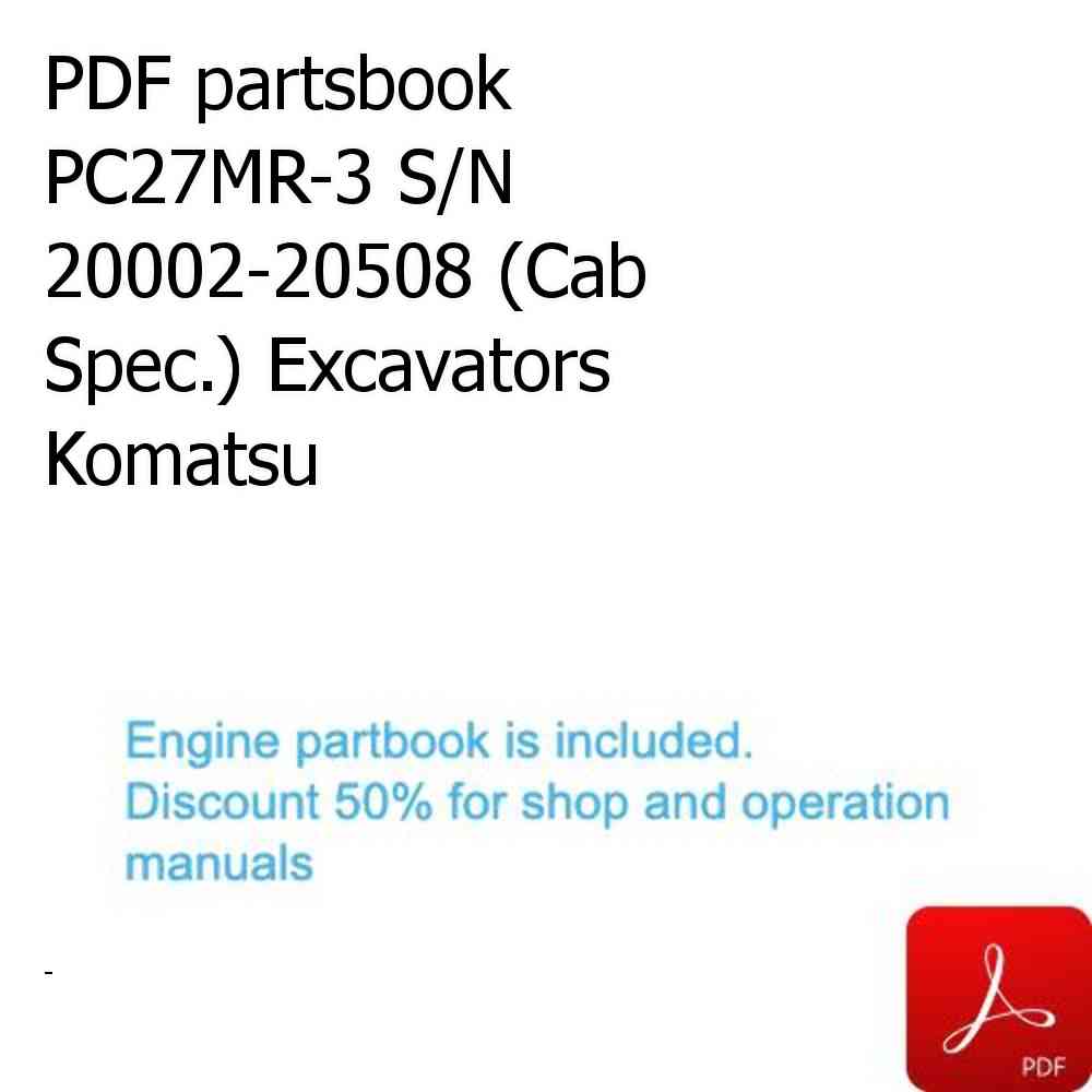 PDF partsbook PC27MR-3 S/N 20002-20508 (Cab Spec.) Excavators Komatsu